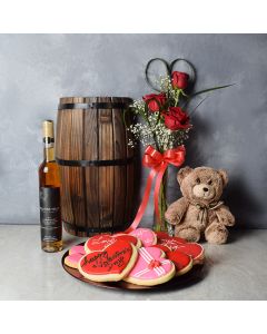 Swansea ValentineâDay Basket, wine gift baskets, floral gift baskets, Valentine's Day gifts, gift baskets, romance