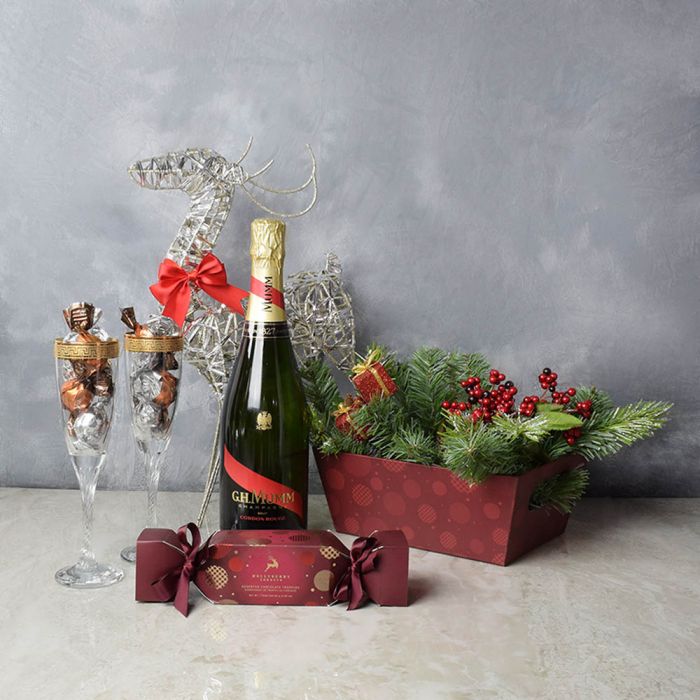 Complete Holiday Champagne Gift Box – Christmas gift baskets – US delivery  - Good 4 You Gift Baskets USA