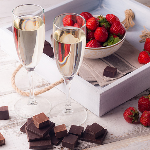 Our Champagne & Chocolate Gift Baskets for Friends